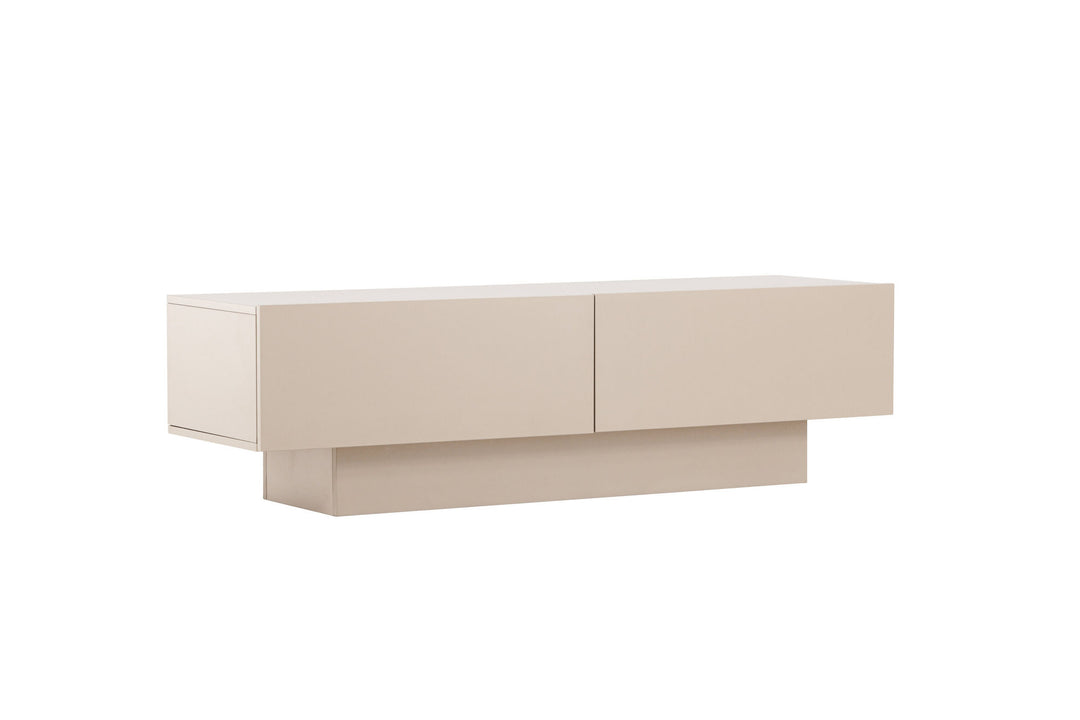 Venture Home Cuenca TV-bord - Beige / Sort glas Melamin/Glas