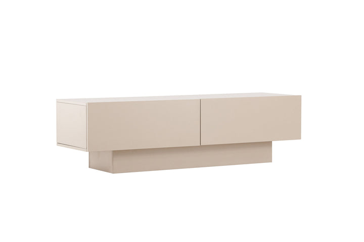 Venture Home Cuenca TV-bord - Beige / Sort glas Melamin/Glas