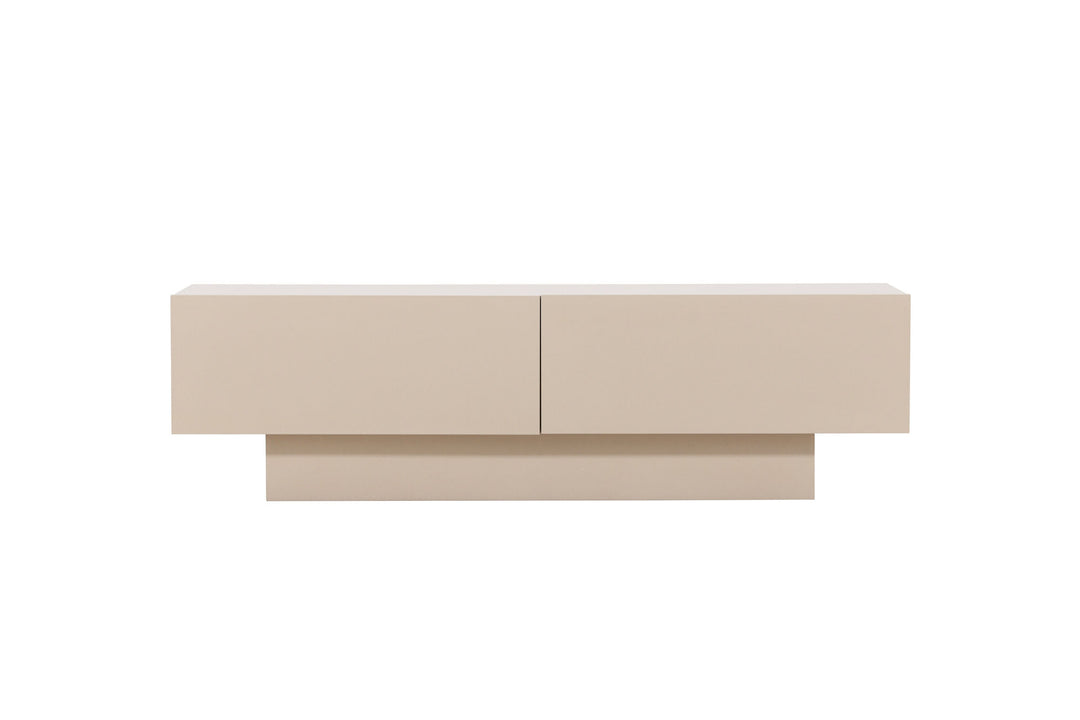 Venture Home Cuenca TV-bord - Beige / Sort glas Melamin/Glas