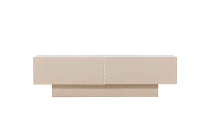 Venture Home Cuenca TV-bord - Beige / Sort glas Melamin/Glas