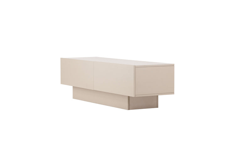 Venture Home Cuenca TV-bord - Beige / Sort glas Melamin/Glas