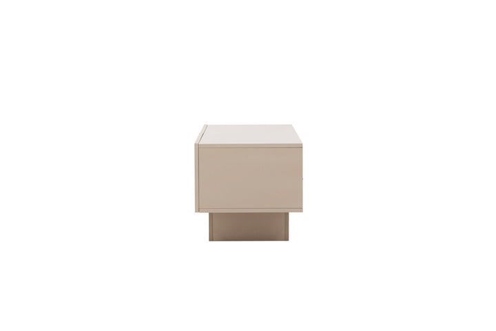 Venture Home Cuenca TV-bord - Beige / Sort glas Melamin/Glas