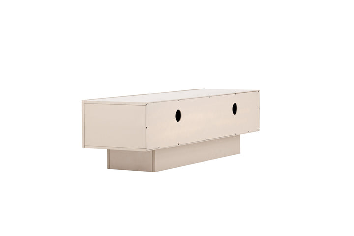 Venture Home Cuenca TV-bord - Beige / Sort glas Melamin/Glas
