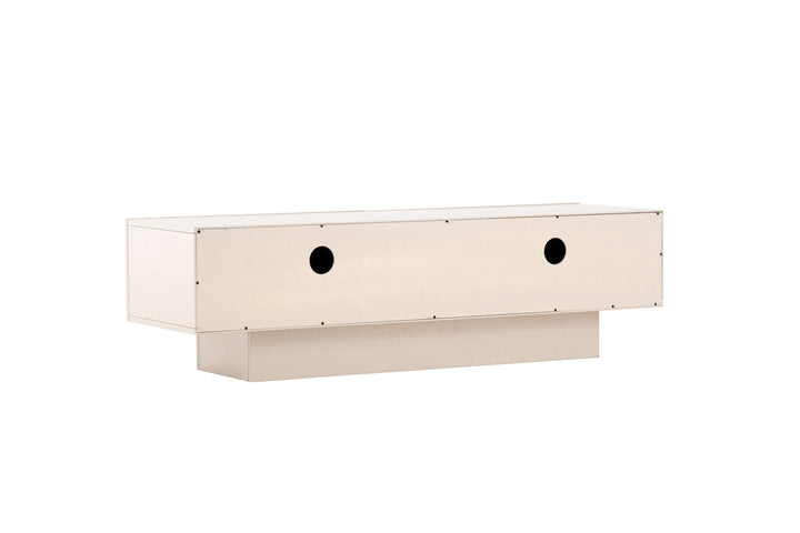Venture Home Cuenca TV-bord - Beige / Sort glas Melamin/Glas