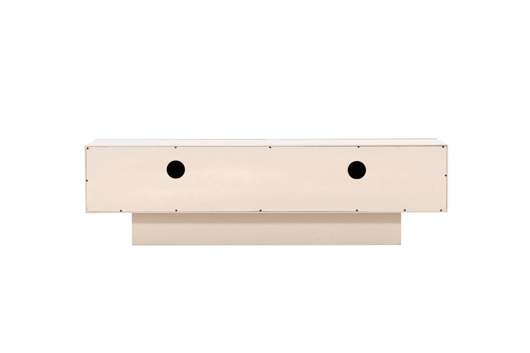 Venture Home Cuenca TV-bord - Beige / Sort glas Melamin/Glas