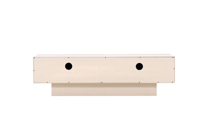 Venture Home Cuenca TV-bord - Beige / Sort glas Melamin/Glas