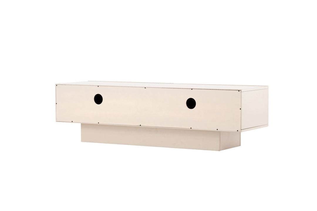 Venture Home Cuenca TV-bord - Beige / Sort glas Melamin/Glas