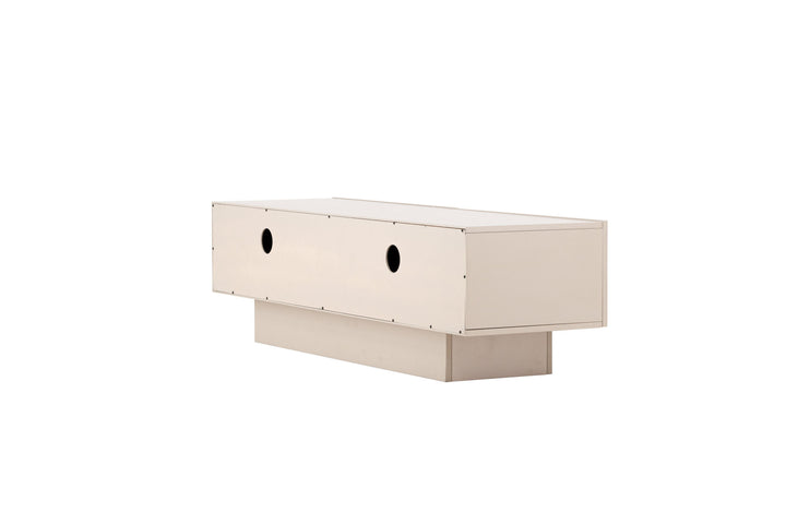Venture Home Cuenca TV-bord - Beige / Sort glas Melamin/Glas