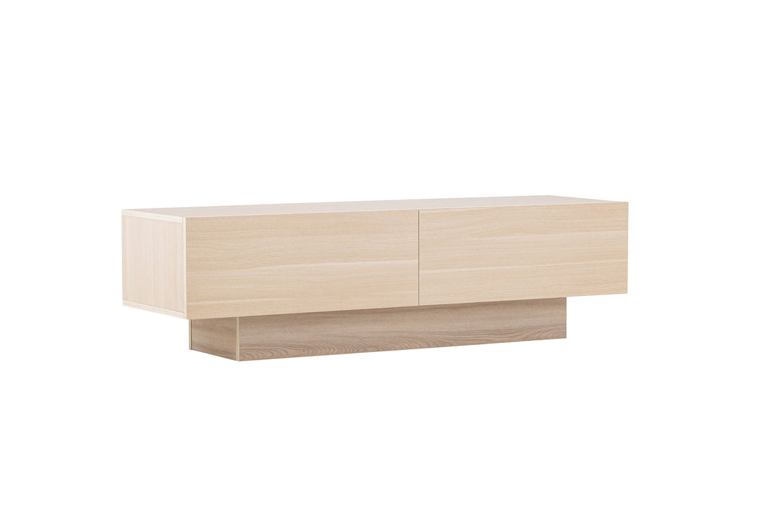 Venture Home Cuenca TV Bench  - Whitewash / Clear glass Melamine/Glass