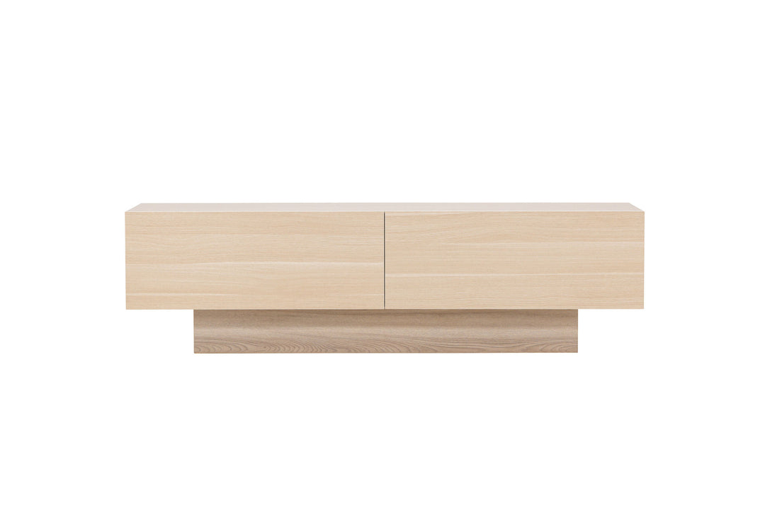 Venture Home Cuenca TV Bench  - Whitewash / Clear glass Melamine/Glass