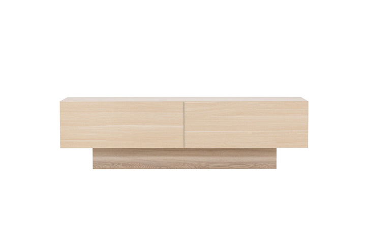 Venture Home Cuenca TV Bench  - Whitewash / Clear glass Melamine/Glass