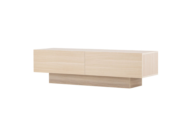 Venture Home Cuenca TV Bench  - Whitewash / Clear glass Melamine/Glass