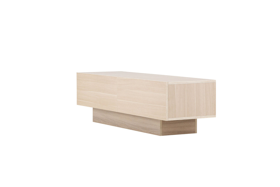 Venture Home Cuenca TV Bench  - Whitewash / Clear glass Melamine/Glass
