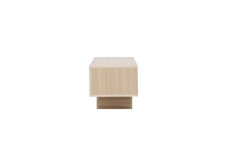 Venture Home Cuenca TV Bench  - Whitewash / Clear glass Melamine/Glass