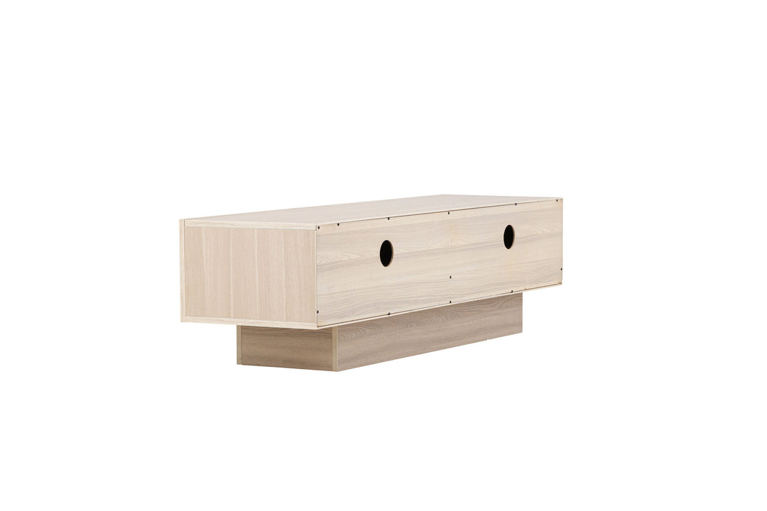 Venture Home Cuenca TV Bench  - Whitewash / Clear glass Melamine/Glass