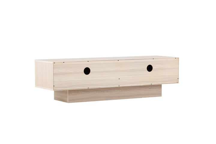 Venture Home Cuenca TV Bench  - Whitewash / Clear glass Melamine/Glass