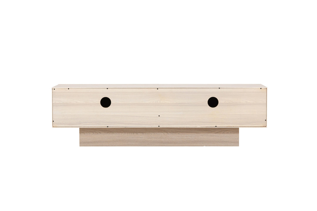 Venture Home Cuenca TV Bench  - Whitewash / Clear glass Melamine/Glass