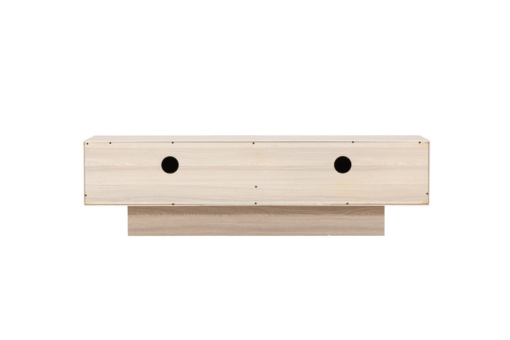 Venture Home Cuenca TV Bench  - Whitewash / Clear glass Melamine/Glass