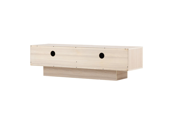 Venture Home Cuenca TV Bench  - Whitewash / Clear glass Melamine/Glass