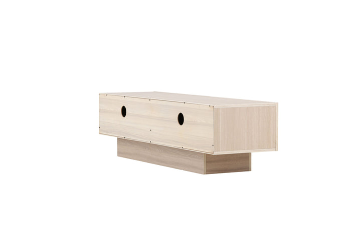 Venture Home Cuenca TV Bench  - Whitewash / Clear glass Melamine/Glass