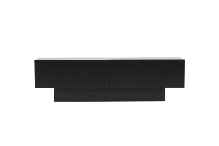 Venture Home Cuenca TV Bench  - Black / Black glass Melamine/Glass