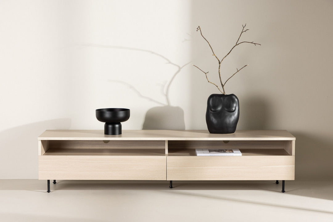Venture Home Navarra  TV Bench  - Matte black / Whitewash