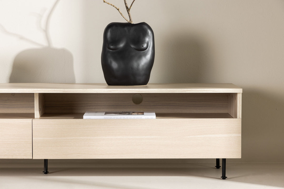 Venture Home Navarra  TV Bench  - Matte black / Whitewash