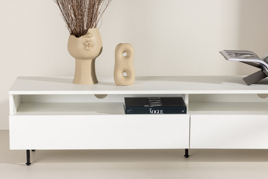 Venture Home Navarra  TV Bench  - Black / White Melamine