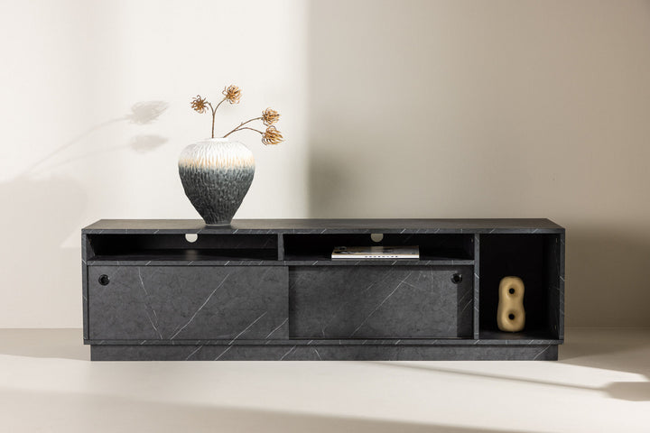Venture Home Girona TV Bench  - Black / Black Melamine