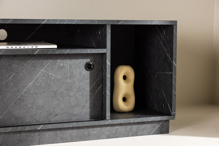 Venture Home Girona TV Bench  - Black / Black Melamine