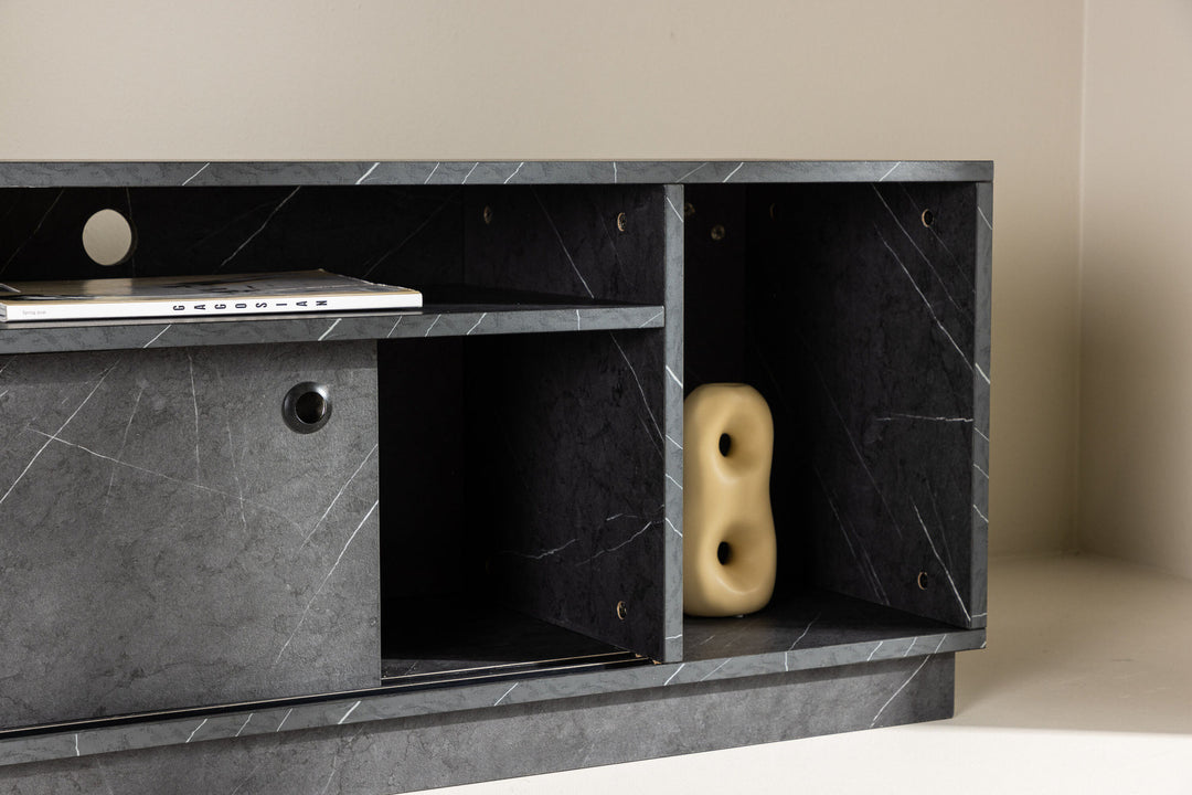 Venture Home Girona TV Bench  - Black / Black Melamine