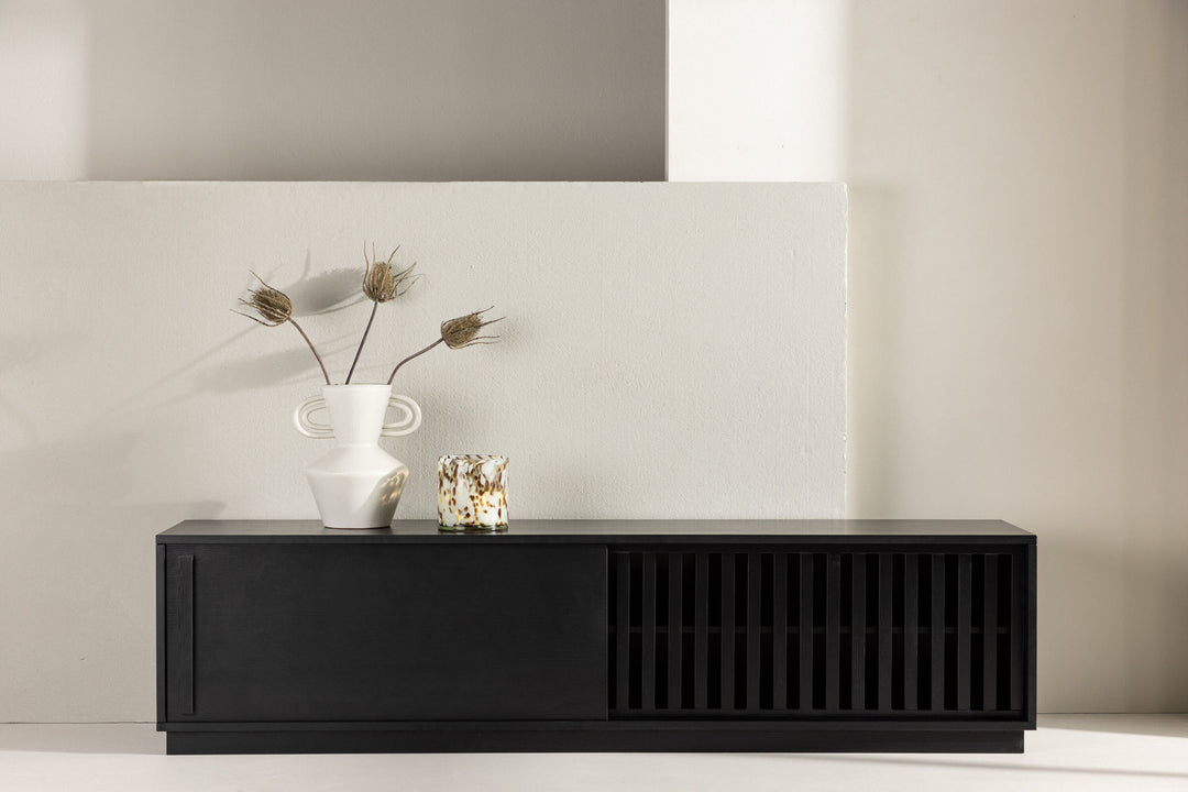 Venture Home Lugo TV Bench  - Black / Black Melamine