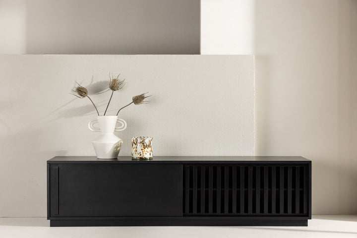 Venture Home Lugo TV Bench  - Black / Black Melamine