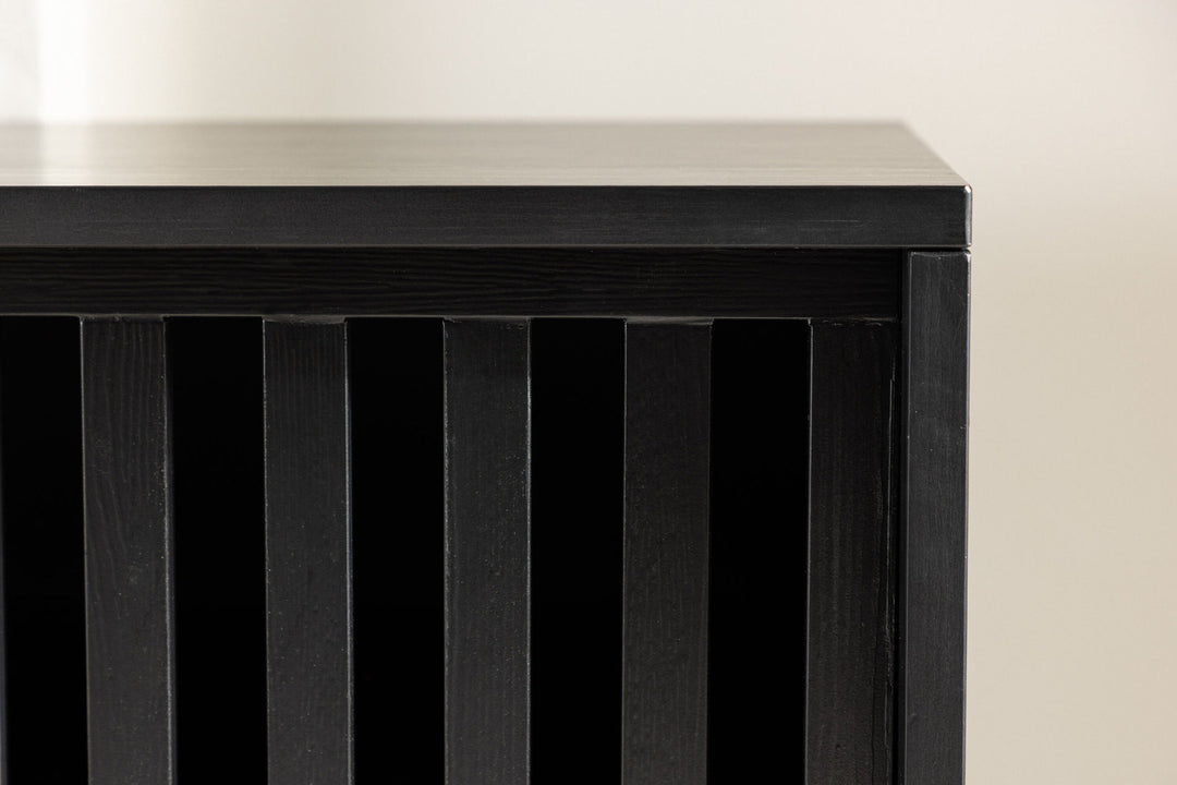 Venture Home Lugo TV Bench  - Black / Black Melamine