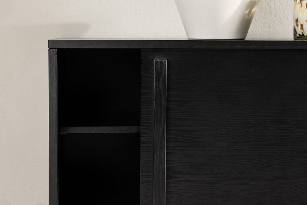 Venture Home Lugo TV Bench  - Black / Black Melamine