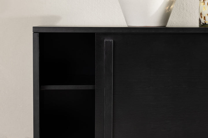 Venture Home Lugo TV Bench  - Black / Black Melamine
