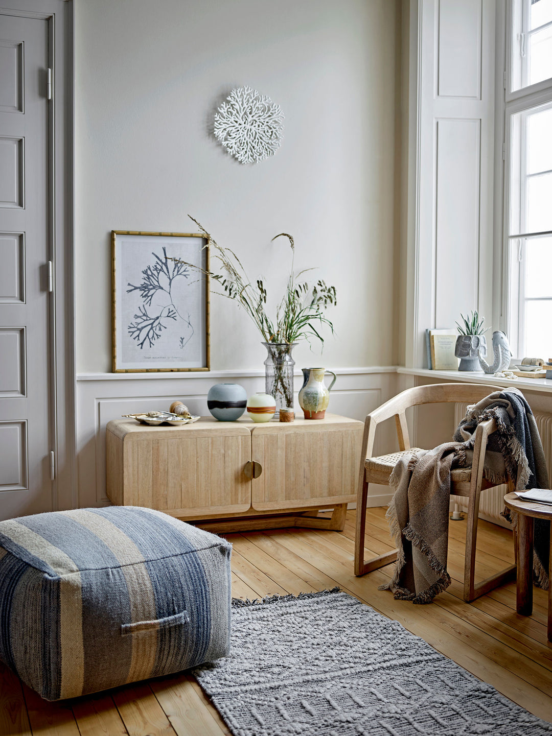 Creative Collection Sumner Illustration med ramme, Blå, Fyrretræ