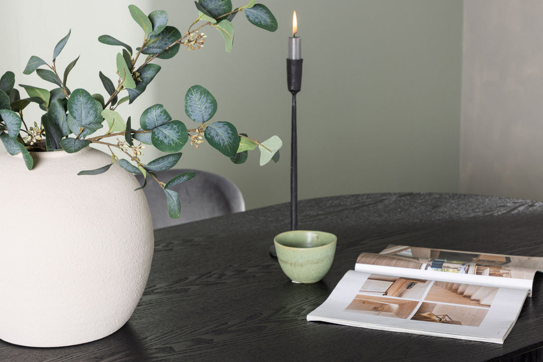 Venture Home Isolde Dining Table 180*75 - Black / Black MDF +Lilja Dining Chair - Black / Dark grey Fabric _4
