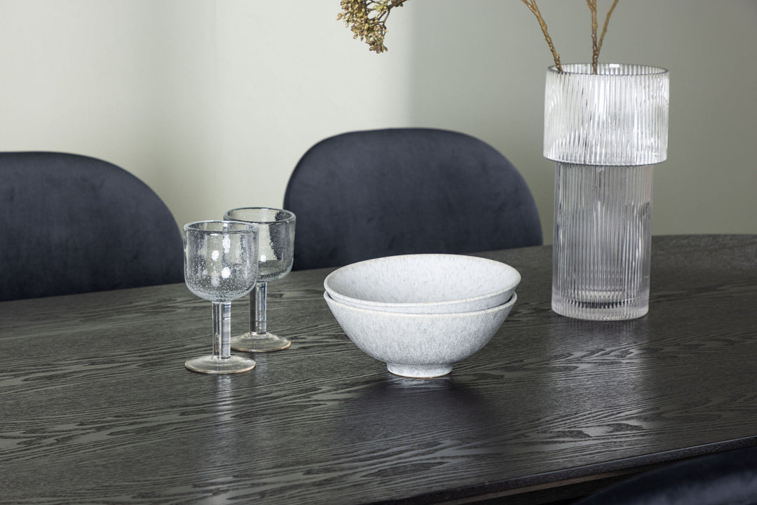 Venture Home Isolde Dining Table 180*75 - Black / Black MDF +Stella Dining Chair - Black / Black Velvet _4