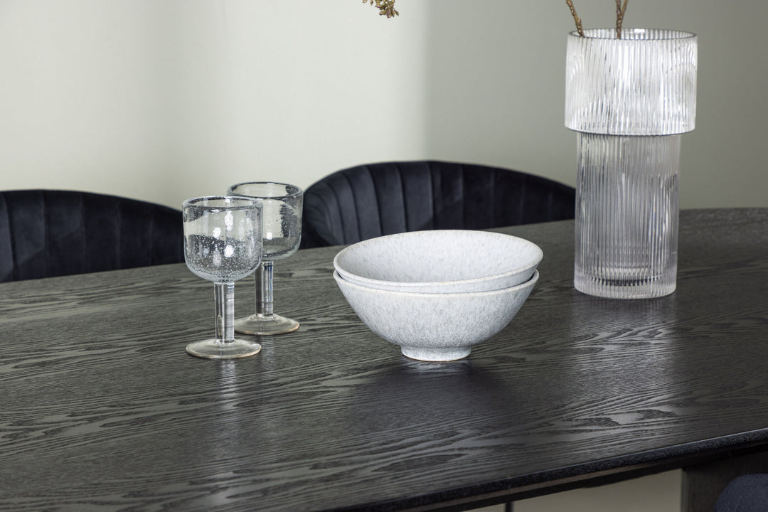 Venture Home Isolde Dining Table 180*75 - Black / Black MDF +Selma Dining Chair - Black / Black Velvet _4