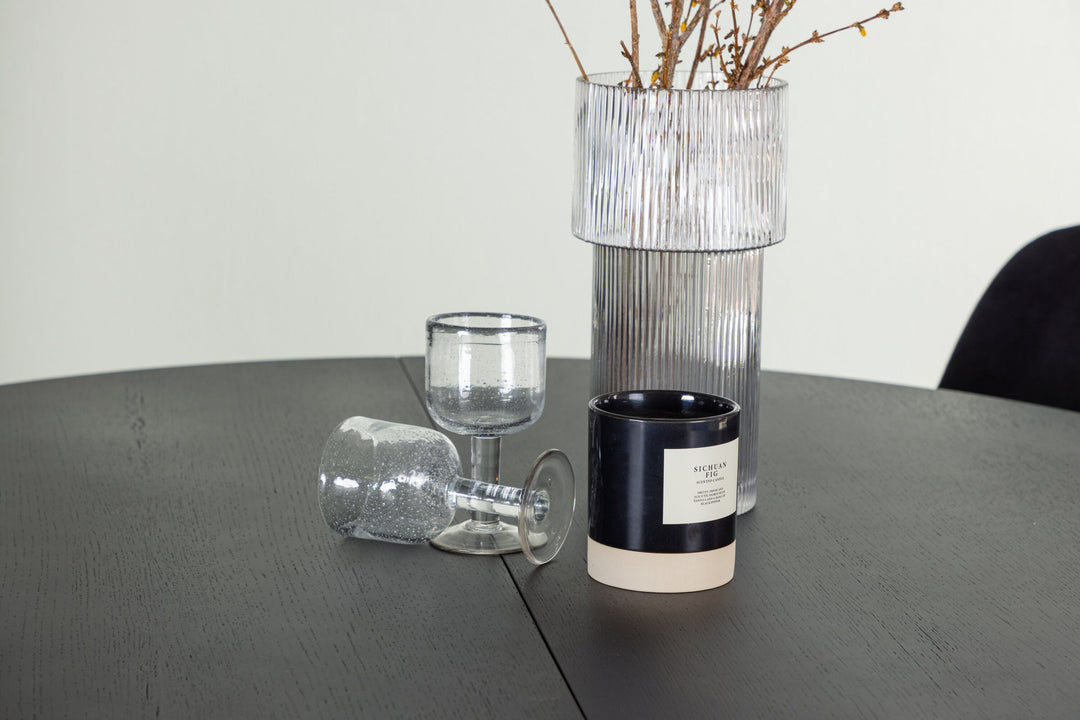 Venture Home Matilda Dining Table φ130 - Black / Black MDF with veneer +Polar Dining Chair - Black Velvet / Chrome _4
