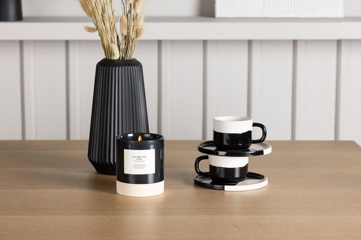 Venture Home Leo Dining Table 100*75 - Oaklook / Oaklook MDF +Polar Dining Chair - Black legs / Black Velvet _4