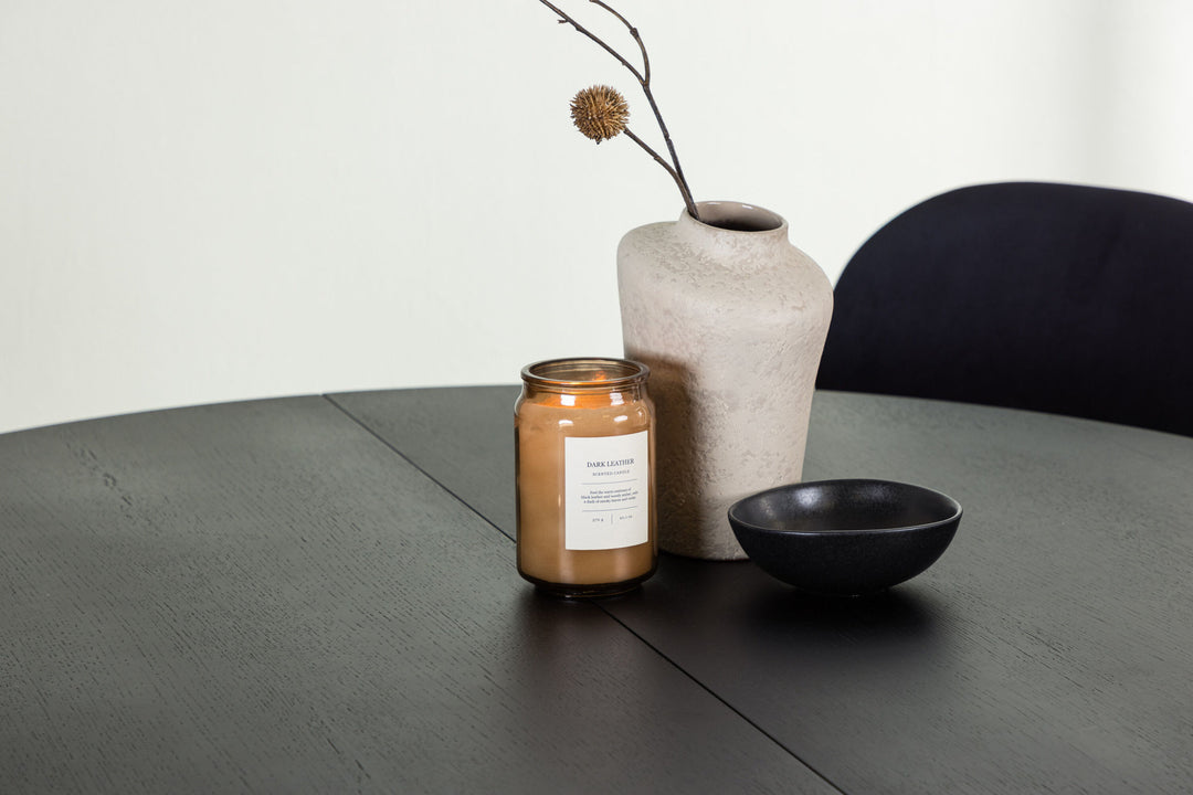 Venture Home Matilda Dining Table φ130 - Black / Black MDF with veneer +Stella Dining Chair - Black / Black Velvet _4