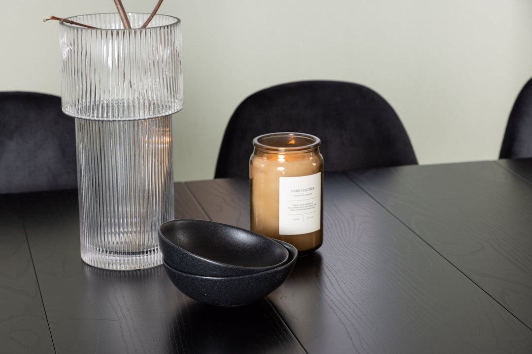 Venture Home Astrid Dining Table 200*75 - Matte black / Matte black MDF with veneer +Polar Dining Chair - Black legs / Black Velvet _6