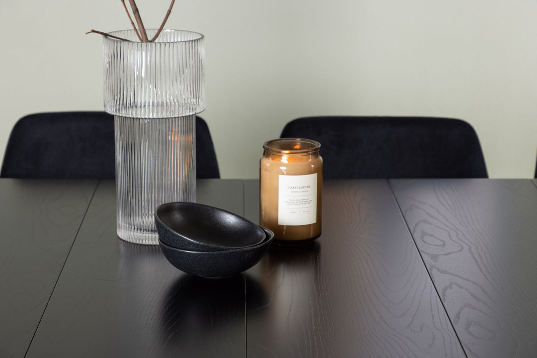 Venture Home Astrid Dining Table 200*75 - Matte black / Matte black MDF with veneer +Night Dining Chair - Black / Black Velvet _6