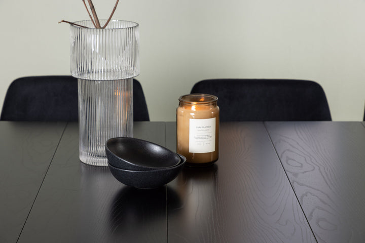 Venture Home Astrid Dining Table 200*75 - Matte black / Matte black MDF with veneer +Night Dining Chair - Black / Black Velvet _6