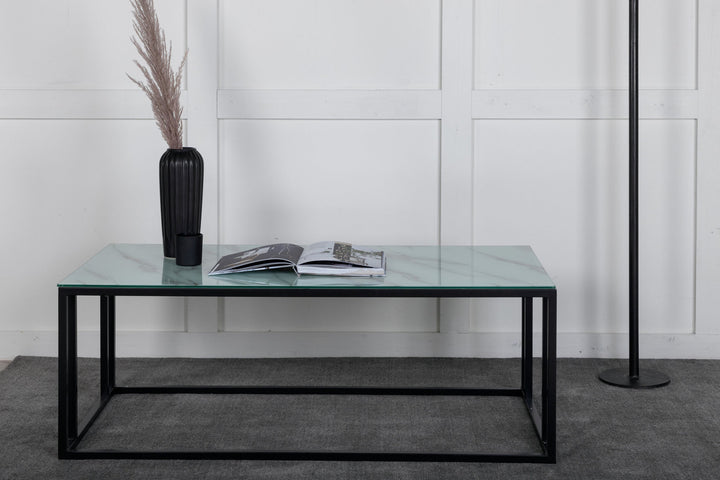 Venture Home Rock 2.0 Soffbord - Svart / Glasmarmor 120*60*H45