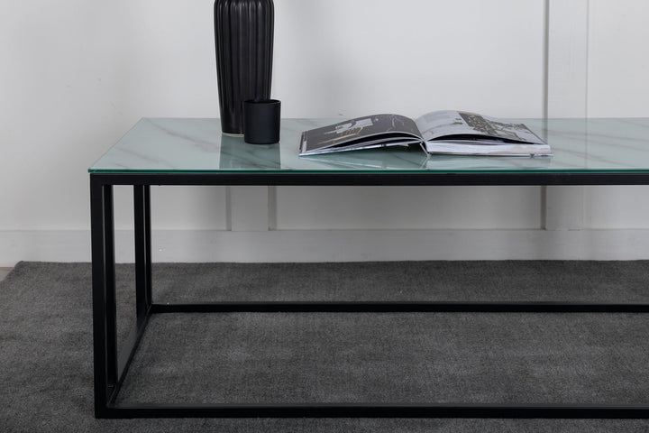 Venture Home Rock 2.0 Soffbord - Svart / Glasmarmor 120*60*H45