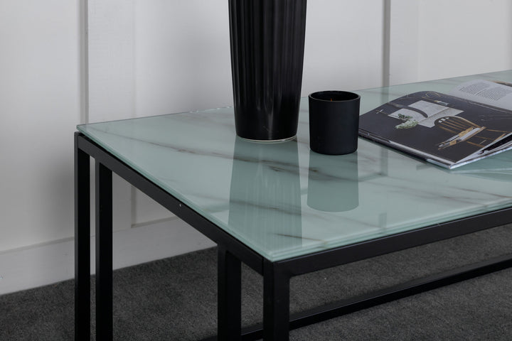 Venture Home Rock 2.0 Soffbord - Svart / Glasmarmor 120*60*H45