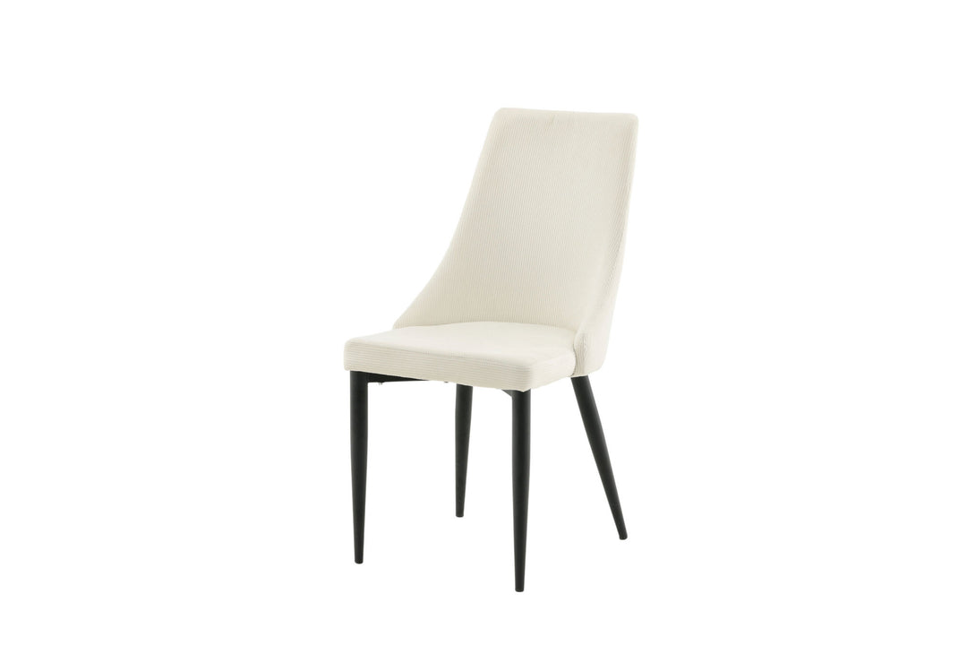 Venture Home Leone Dining Chair - Black Legs / Beige Corduroy